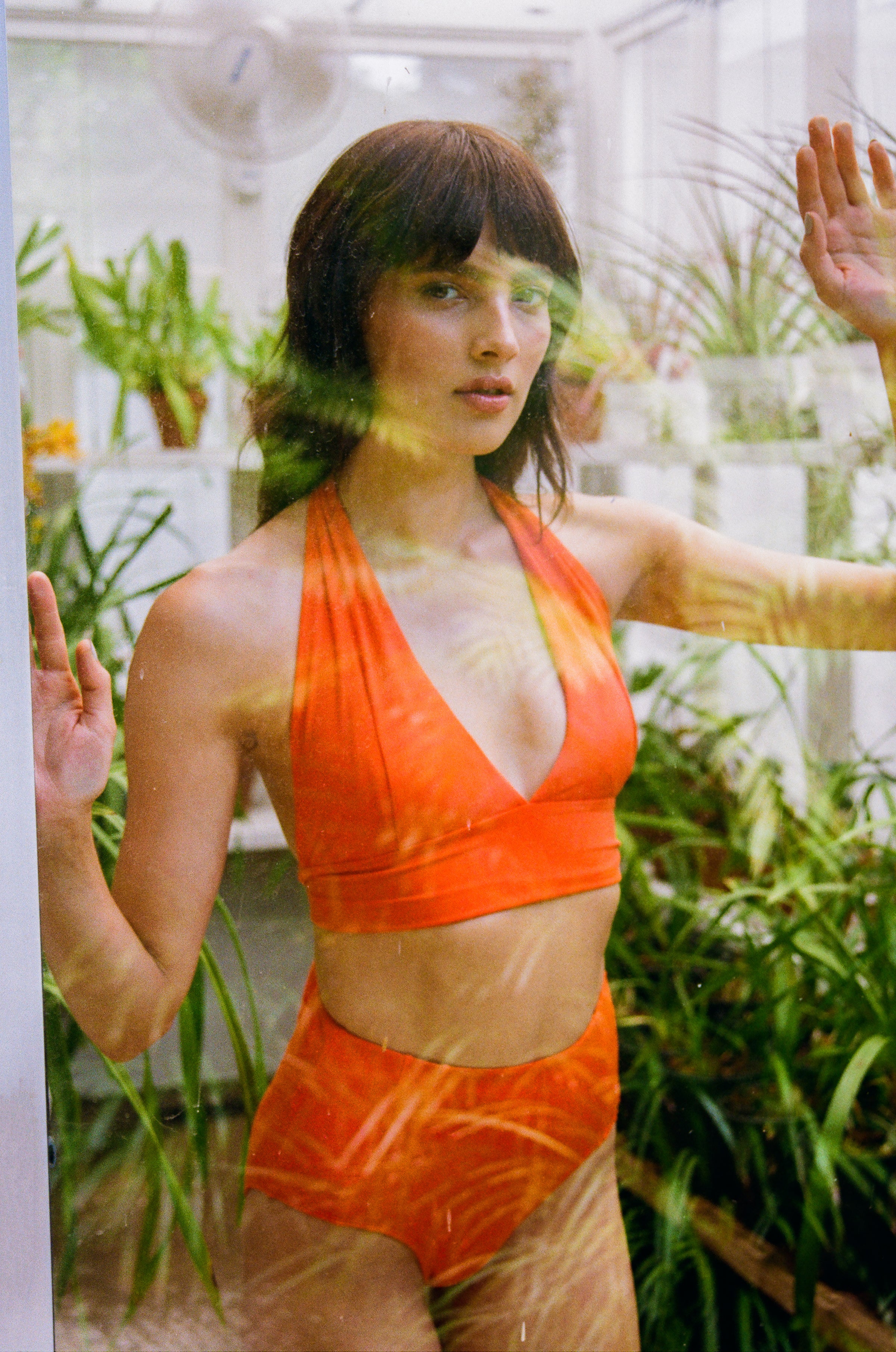 ALLI Halter Swim Top - Tangerine
