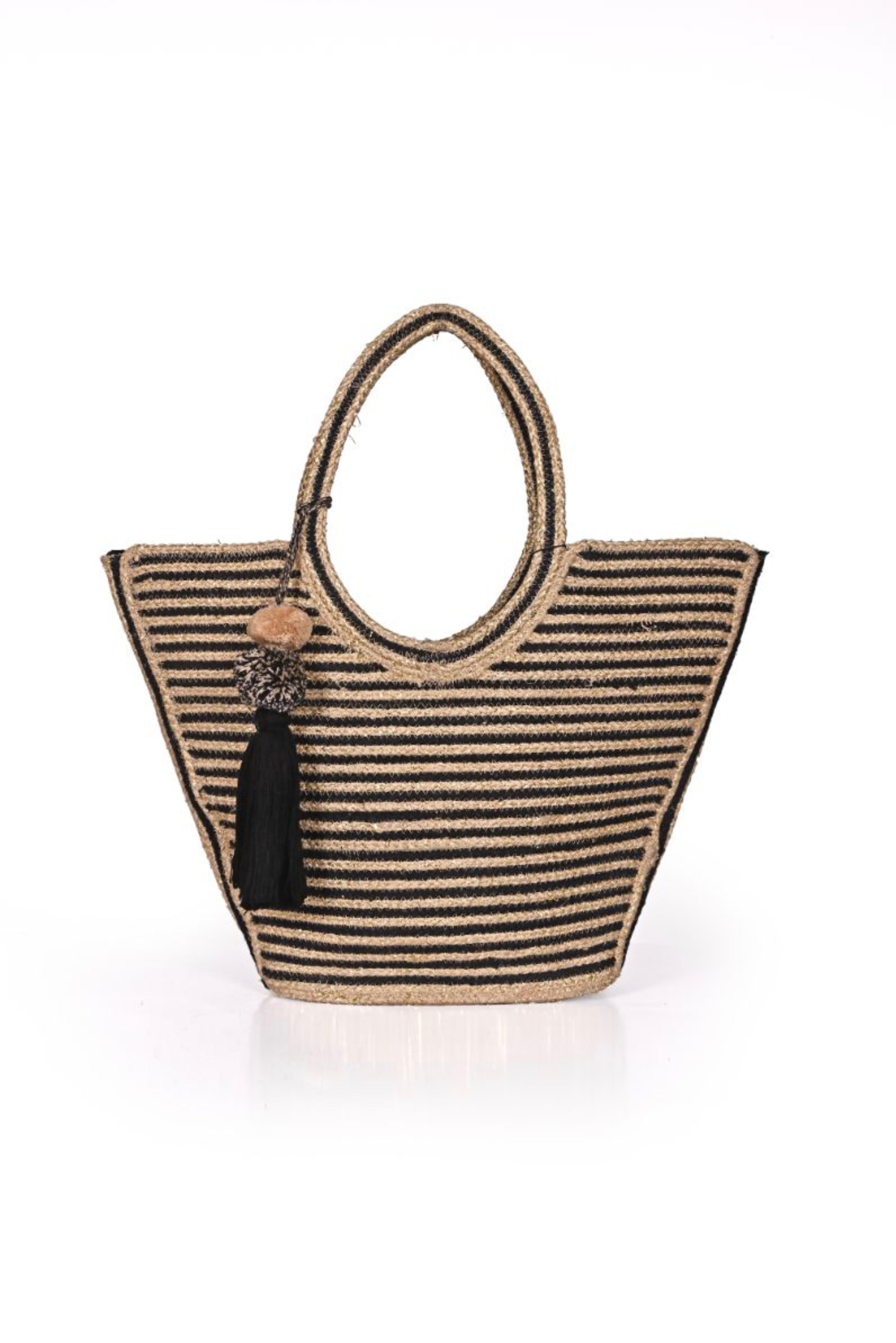 Shale Striped Handwoven Cord Tote