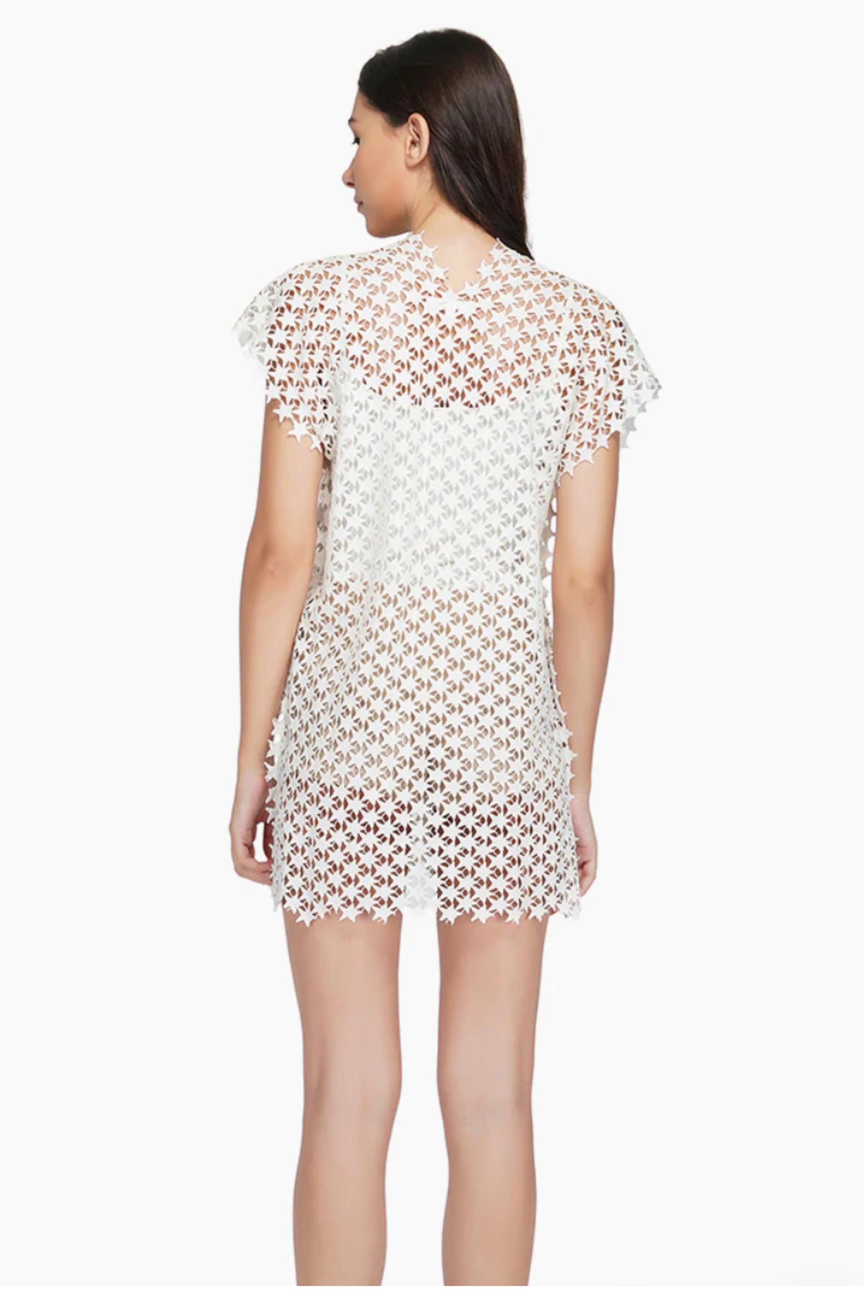 Whisper White Starry Crochet Tunic