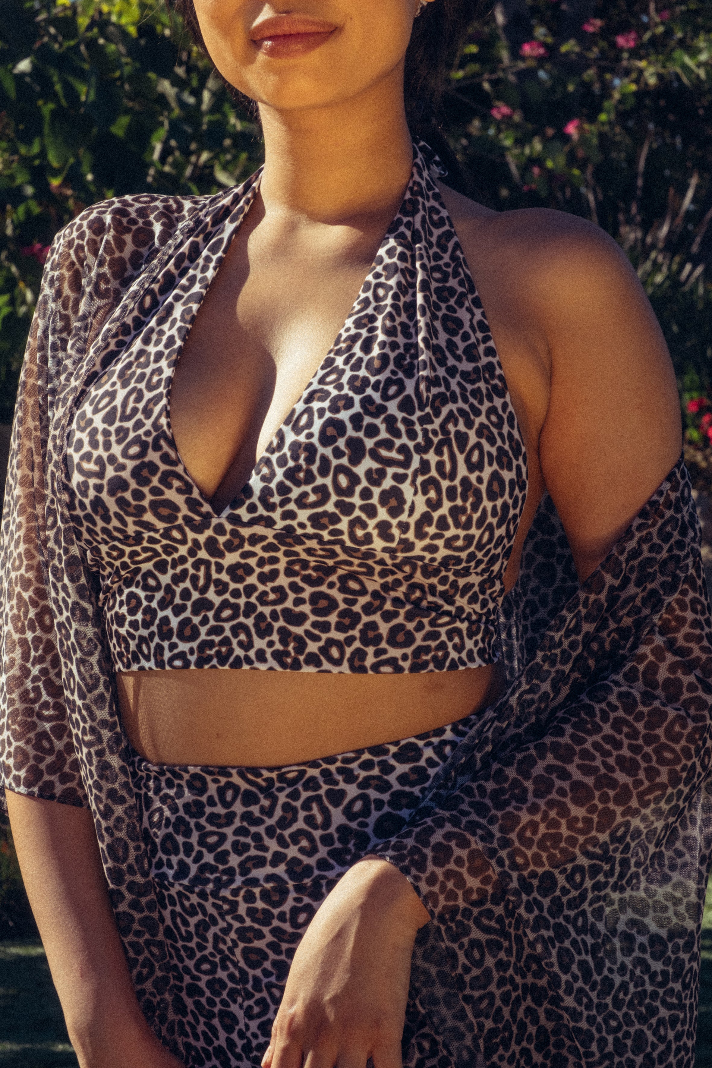 ALLI Halter Swim Top - Leopard Print