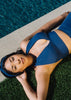 ALLI Halter Swim Top in Ocean Blue