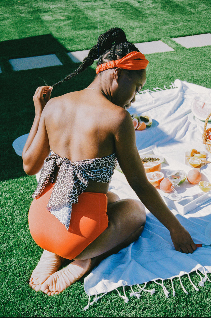 MAX High Waisted Swim Bikini Bottom - Tangerine