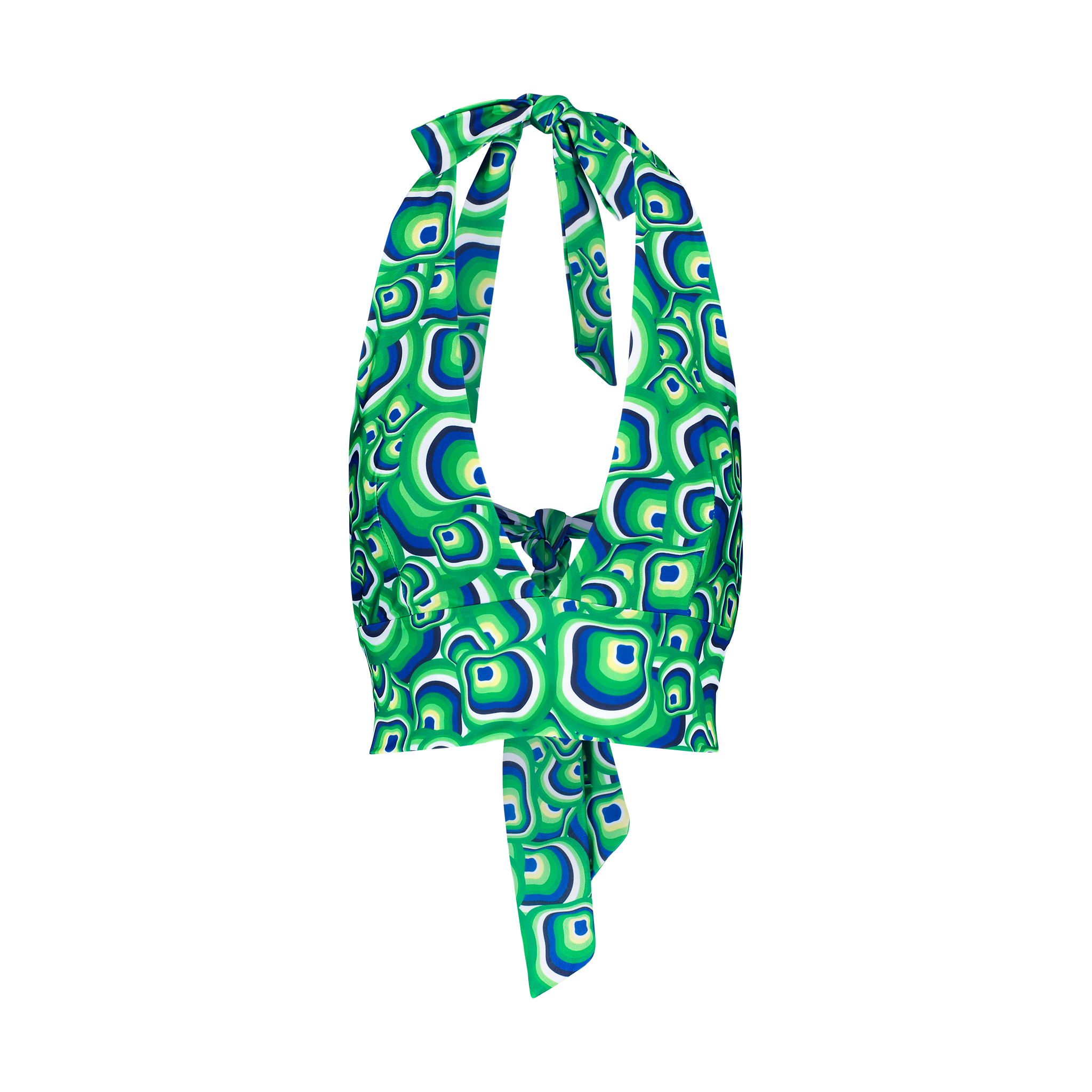 ALLI Halter Swim Top - Retro Print