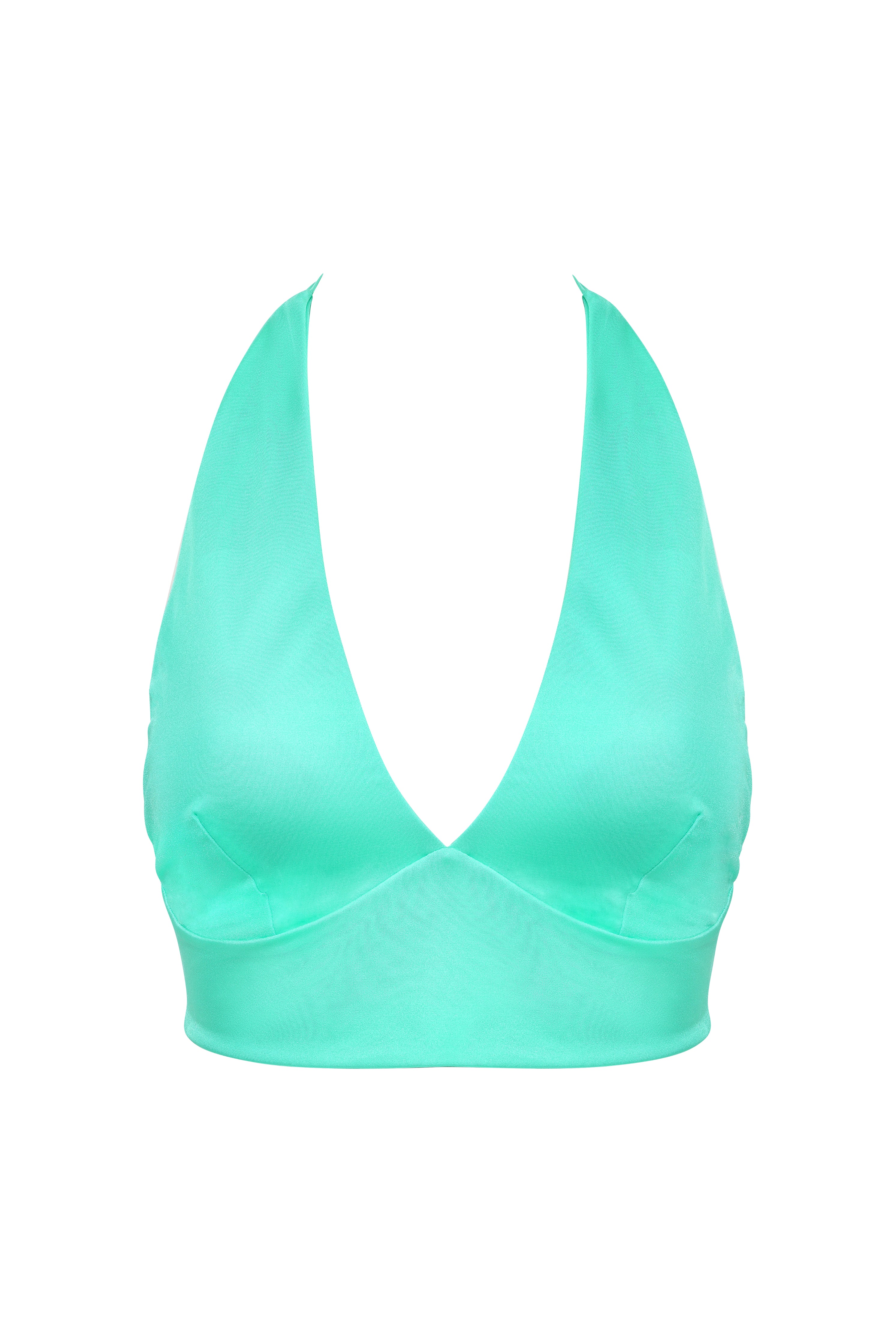 ALLI Halter Swim Top in Aqua Sea