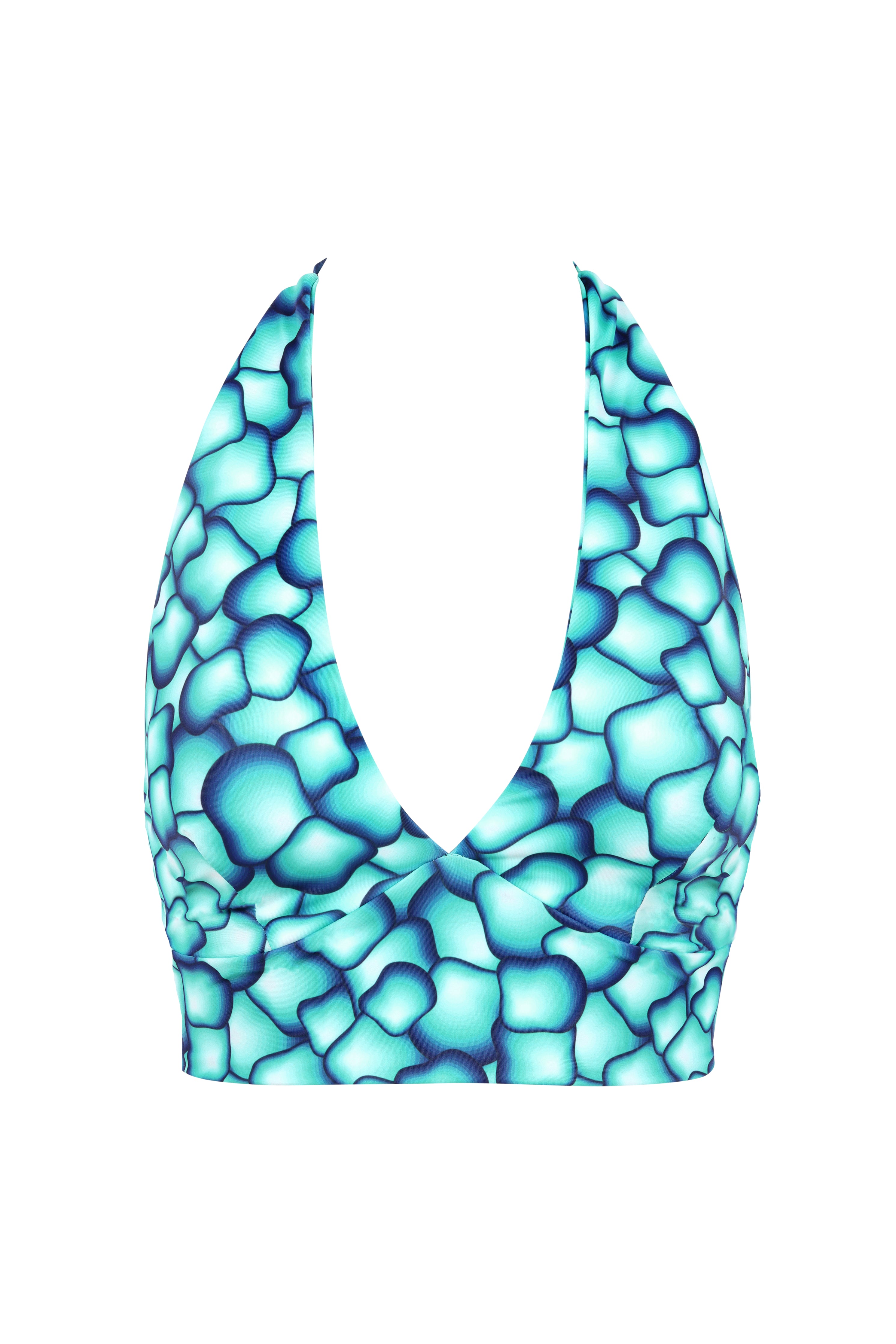ALLI Halter Swim Top in New Retro Print